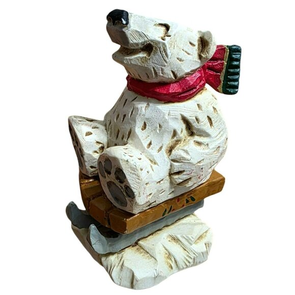 1996 David Frykman Polar Bear Sledding Fun Snow Sled Christmas Holiday Decor - Picture 7 of 9